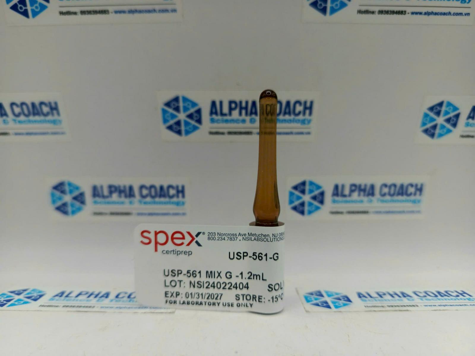 Chất chuẩn USP-561-G, USP 561 Mix G 100ug/mL, Hãng Spex CertiPrep, Mỹ